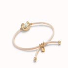 Salmon cord bracelet with a pearl